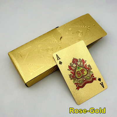 1 kaladė plastikinės pokerio kortos Rose Gold Sliver vandeniui atsparios kortos Namų stalo žaidimas šeimai