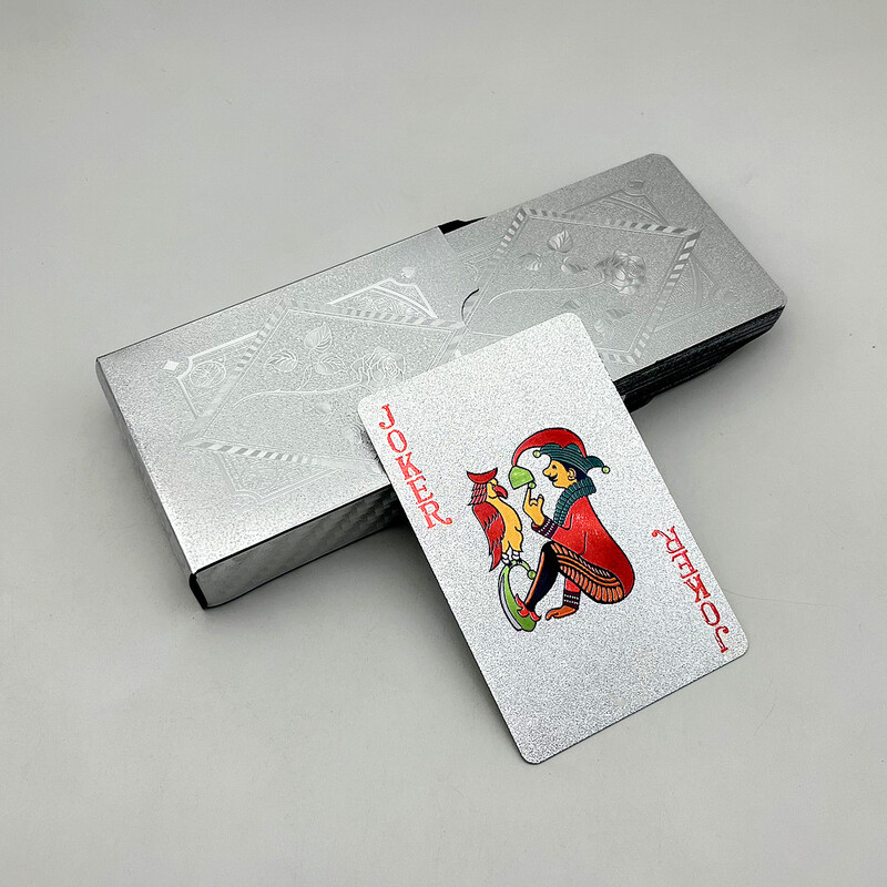 1 kaladė plastikinės pokerio kortos Rose Gold Sliver vandeniui atsparios kortos Namų stalo žaidimas šeimai