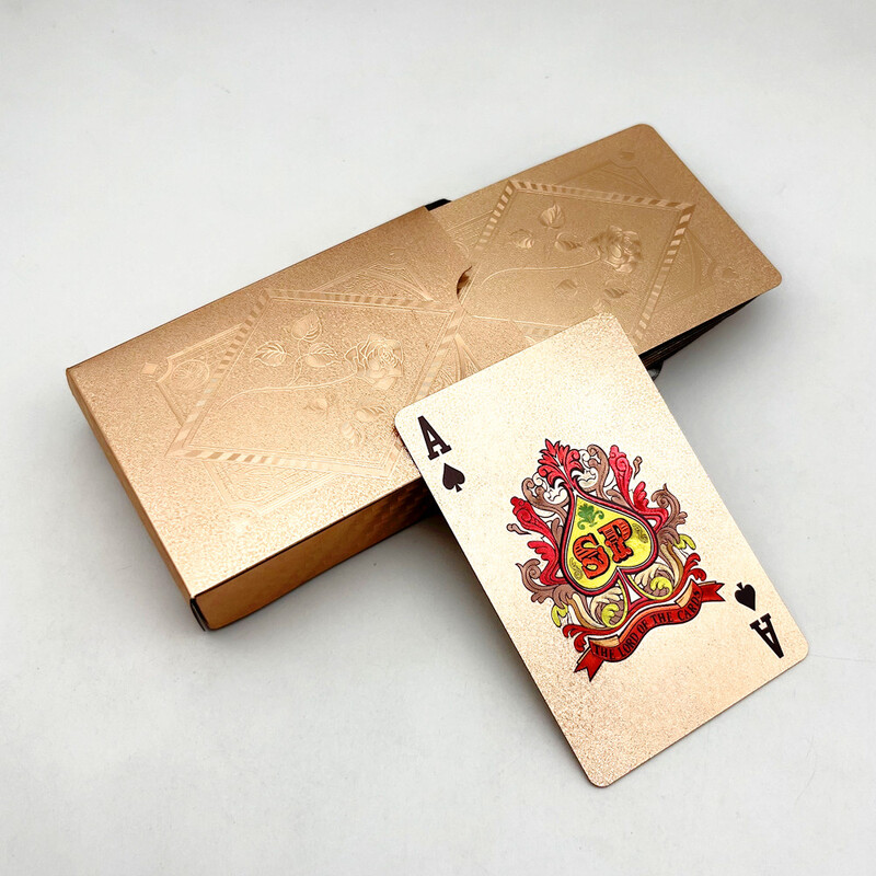 1 kaladė plastikinės pokerio kortos Rose Gold Sliver vandeniui atsparios kortos Namų stalo žaidimas šeimai