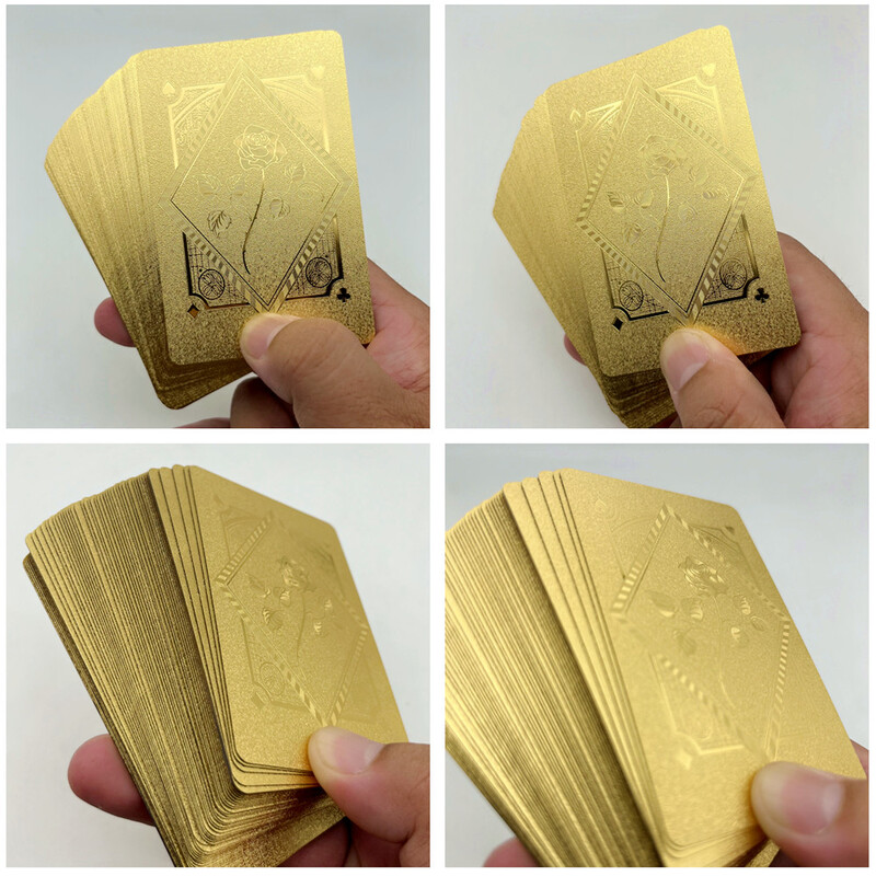 1 kaladė plastikinės pokerio kortos Rose Gold Sliver vandeniui atsparios kortos Namų stalo žaidimas šeimai