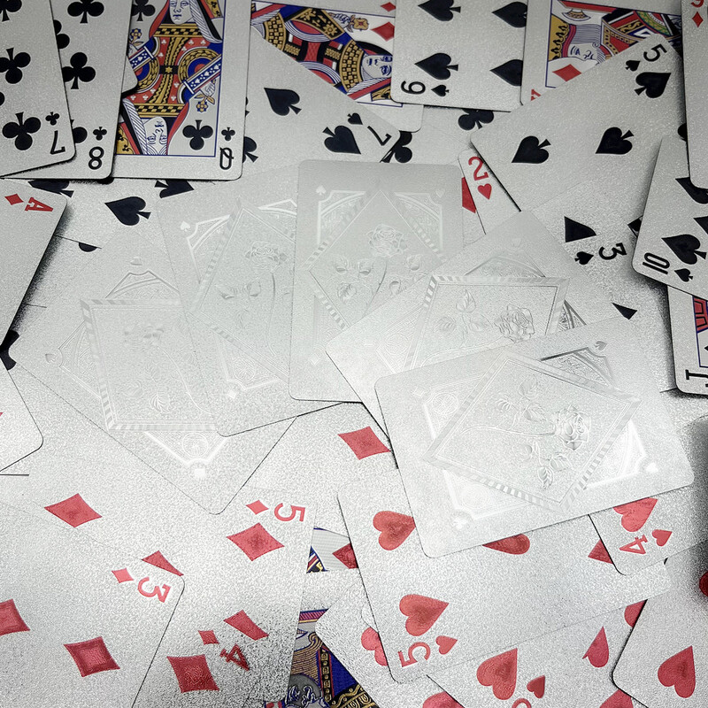 1 kaladė plastikinės pokerio kortos Rose Gold Sliver vandeniui atsparios kortos Namų stalo žaidimas šeimai