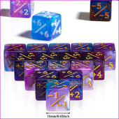 10 ks D6 kocky 6 bočných počítadiel +1/-1 štvorcový digitálny 16mm kocka pre deti zábavný stolový stôl herný matematický výučba aritmetických hračiek