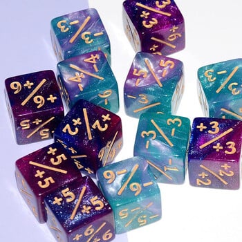 10Pcs D6 Dice 6 странични броячи +1/-1 квадратен цифров 16 мм куб за деца Забавна маса Настолни игри Преподаване на математика Аритметика Играчки