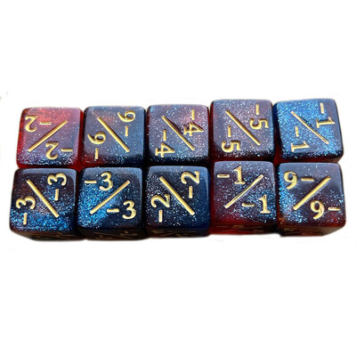 10 ks D6 kocky 6 bočných počítadiel +1/-1 štvorcový digitálny 16mm kocka pre deti zábavný stolový stôl herný matematický výučba aritmetických hračiek