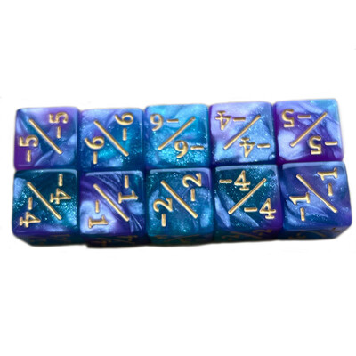 10 ks D6 kocky 6 bočných počítadiel +1/-1 štvorcový digitálny 16mm kocka pre deti zábavný stolový stôl herný matematický výučba aritmetických hračiek