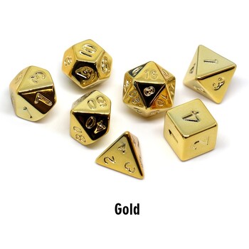 7 τμχ Σετ Electroplate DND Dice Set, Polyhedral Table Game Dice RPG Ζάρια ρόλων