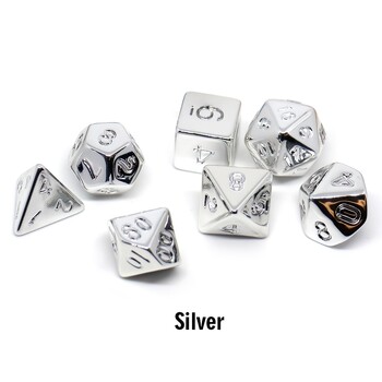 7 τμχ Σετ Electroplate DND Dice Set, Polyhedral Table Game Dice RPG Ζάρια ρόλων