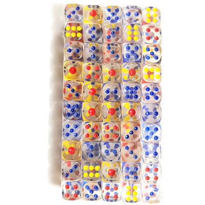 100 ks/sada D6 kociek 12 mm 6-stranné viacfarebné priehľadné akrylové kocky so zaoblenými hranami pre stolovú hru DND, drink, párty