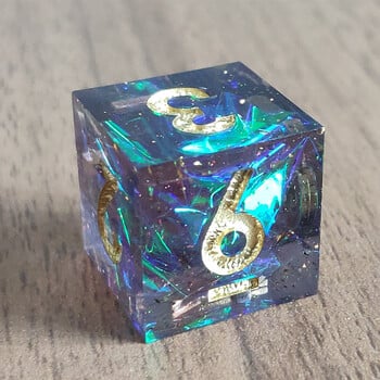 Mini Planet Colored D6 Dice DND Ръчно изработени зарове от смола 6 страни с остри ръбове Многостенни цветни зарове за RPG настолна игра Dice D&D