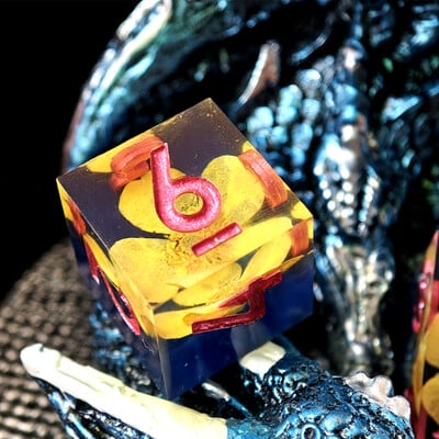 Mini D6 kocke u boji planeta DND Ručno izrađene kocke od smole sa 6 strana s oštrim rubovima Poliedarske cvjetne kockice za RPG stolne igre Dice D&D