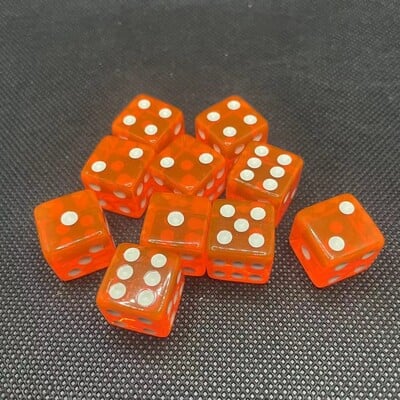 10 ks tekutých farebných štvorcových kociek, 6-stranná sada kociek D6, 6 tvárí, 16 mm kasínové kocky s ostrými hranami, kocky pre stolové hry v krčme