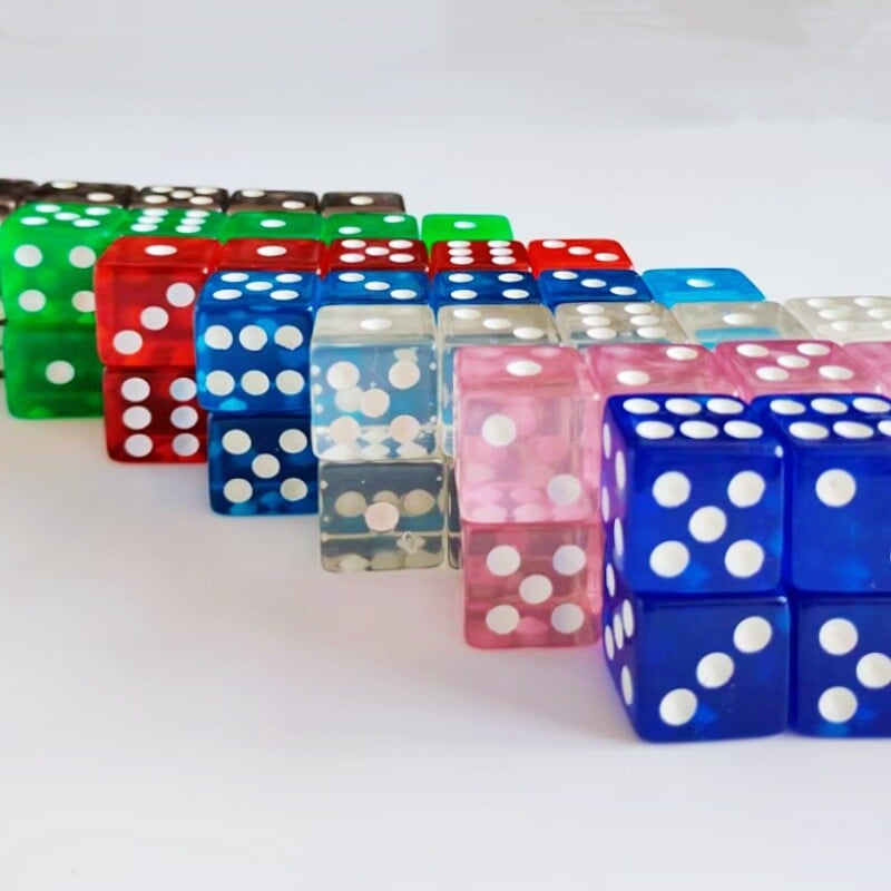 10 ks tekutých farebných štvorcových kociek, 6-stranná sada kociek D6, 6 tvárí, 16 mm kasínové kocky s ostrými hranami, kocky pre stolové hry v krčme