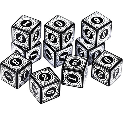 10pcs/set Set akrilnih kockica 6 strana 16MM D6 izrezbareni uzorak Polyhedron igraće kockice za RPG MTG Dungeons and Dragons društvena igra