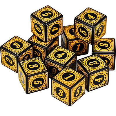 10pcs/set Set akrilnih kockica 6 strana 16MM D6 izrezbareni uzorak Polyhedron igraće kockice za RPG MTG Dungeons and Dragons društvena igra