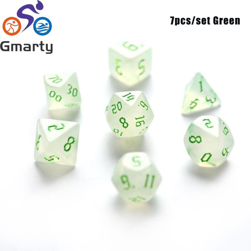 Party prelijevajuće svjetlucave party set poliedralnih kockica s izrezbarenim uzorkom D4 D6 D8 D10 D% D12 D20 za društvene igre 7 komada