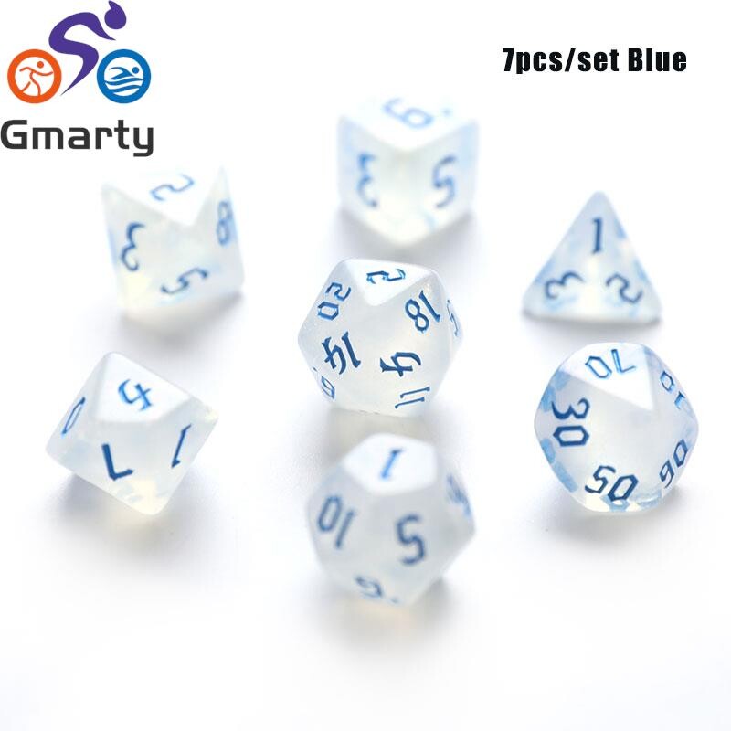 Party prelijevajuće svjetlucave party set poliedralnih kockica s izrezbarenim uzorkom D4 D6 D8 D10 D% D12 D20 za društvene igre 7 komada