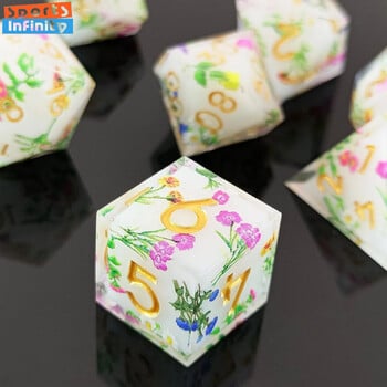 7 бр./комплект красив COC Resin Dice Set Polyhedral Number Dice for DND TRPG RPG Cthulhu Role Play Board Game Dnd Dice Set