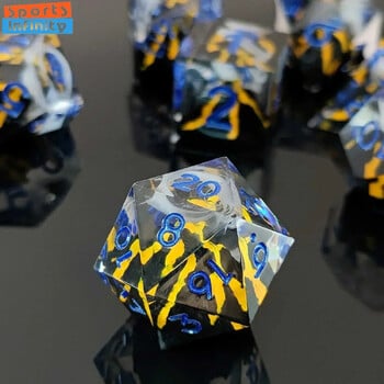 7 бр./комплект красив COC Resin Dice Set Polyhedral Number Dice for DND TRPG RPG Cthulhu Role Play Board Game Dnd Dice Set