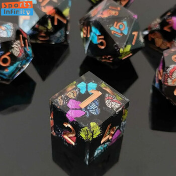 7 бр./комплект красив COC Resin Dice Set Polyhedral Number Dice for DND TRPG RPG Cthulhu Role Play Board Game Dnd Dice Set