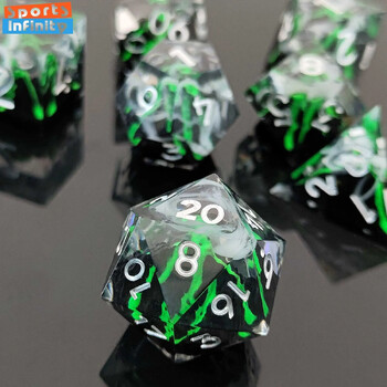 7 бр./комплект красив COC Resin Dice Set Polyhedral Number Dice for DND TRPG RPG Cthulhu Role Play Board Game Dnd Dice Set