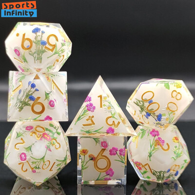 7pcs/set of Beautiful COC Resin Dice Set Polyhedral Number Dice for DND TRPG RPG Cthulhu Role Play Board Game Dnd Dice Set