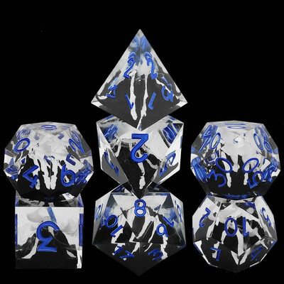 7 buc/set de zaruri frumos COC din rășină zaruri cu număr poliedric pentru DND TRPG RPG Cthulhu Joc de masă Dnd Set de zaruri