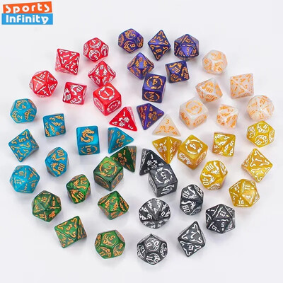 Novi 7kom/set Dragon Element Polyhedral Dice Set Number Dice Kit za Dnd COC Cthulhu TRPG Running Team Table Game Dnd Dice Set