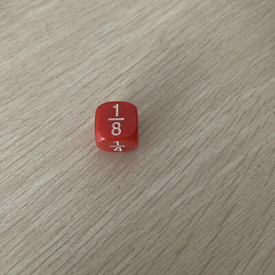 10 bucăți/set alb/verde/roșu număr fracționar zaruri amuzante accesoriu de joc educațional 16*16 mm