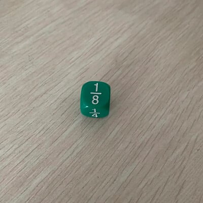 10 bucăți/set alb/verde/roșu număr fracționar zaruri amuzante accesoriu de joc educațional 16*16 mm