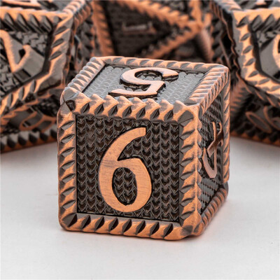 OUKELANWO DND Metal Dice Set D&D for Dungeon and Dragon, Gold Polyhedral Rpg Role Playing Game D and D Dice D20 D12 D10 D8 D6 D4