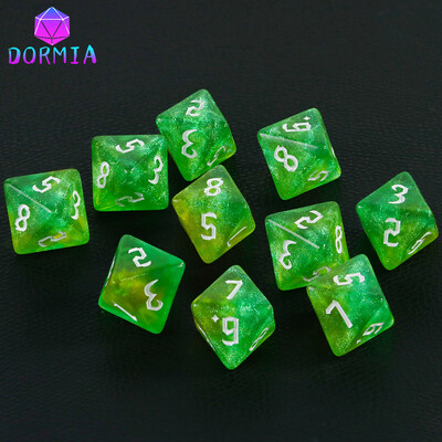 D8 Zmiešané farby Polyhedrálne kocky 8 Sided Amazing Trblietavé kocky pre DND RPG hru, matematiku, výučbu stolových hier