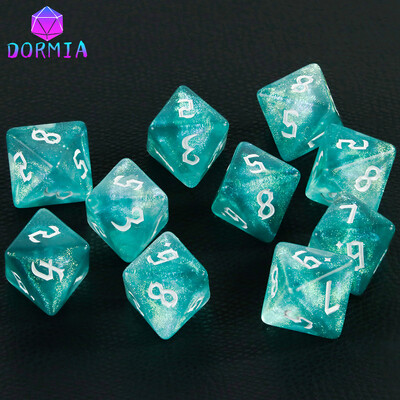 D8 Zmiešané farby Polyhedrálne kocky 8 Sided Amazing Trblietavé kocky pre DND RPG hru, matematiku, výučbu stolových hier