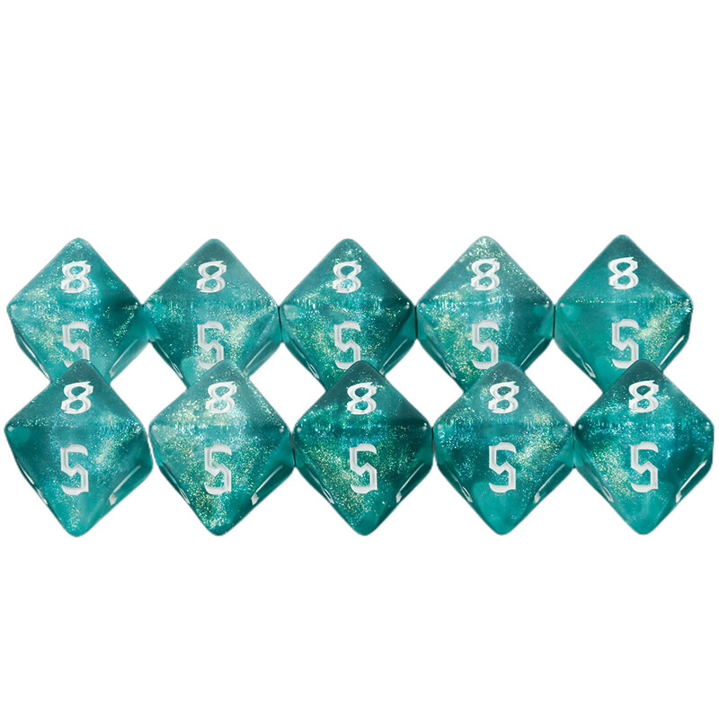 D8 Zmiešané farby Polyhedrálne kocky 8 Sided Amazing Trblietavé kocky pre DND RPG hru, matematiku, výučbu stolových hier