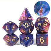 Galaxy Polyhedral Dice Set 7pcs DND digitalne kockice za stolne društvene igre Dodaci za igre uloga