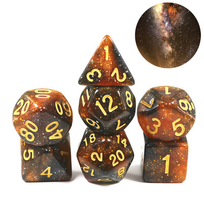 Galaxy Polyhedral Dice Set 7pcs DND digitalne kockice za stolne društvene igre Dodaci za igre uloga