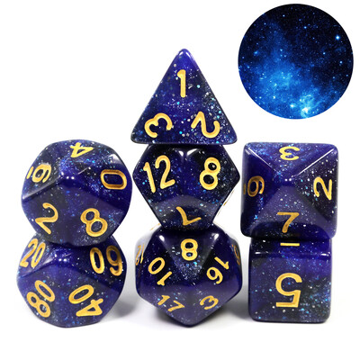 Galaxy Polyhedral Dice Set 7pcs DND digitalne kockice za stolne društvene igre Dodaci za igre uloga