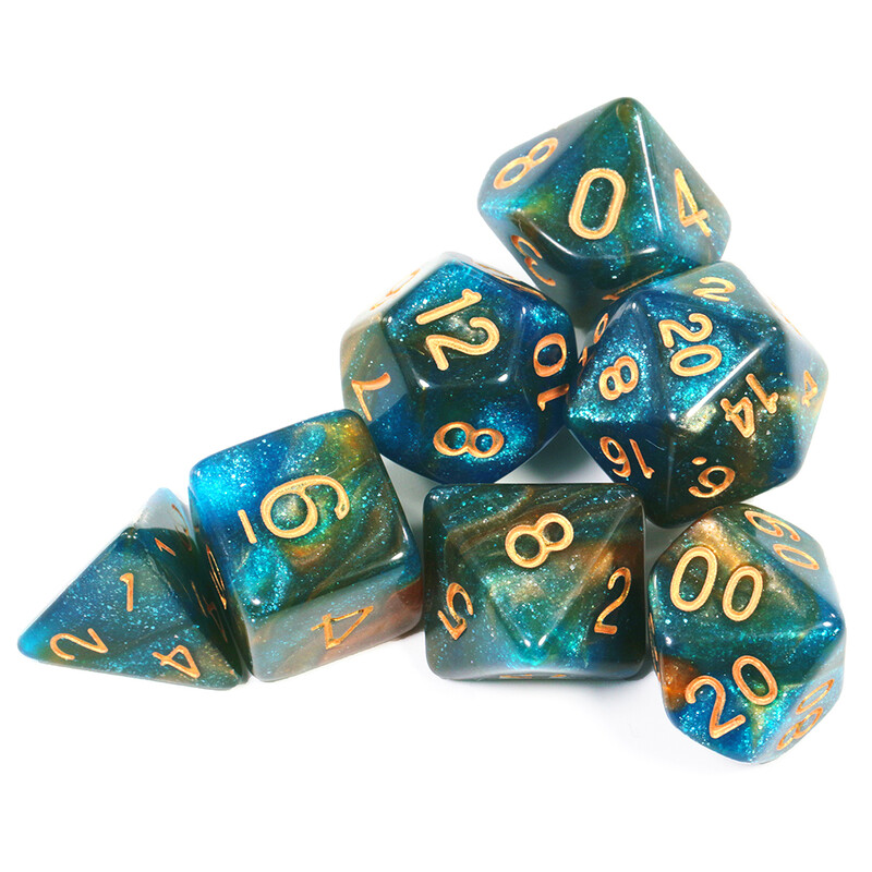 Galaxy Polyhedral Dice Set 7pcs DND digitalne kockice za stolne društvene igre Dodaci za igre uloga