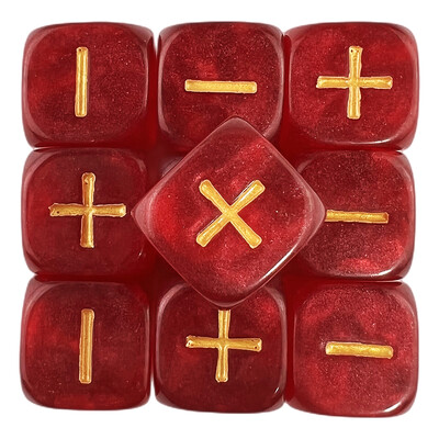 Likimo kauliukai „+,-“ 10 vnt.