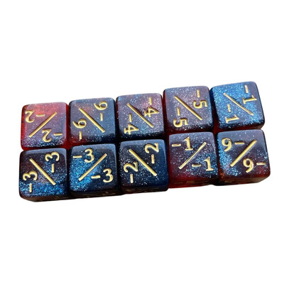 10 bucăți zaruri cu simbol pe 6 fețe, accesorii pentru jocuri de masă, zaruri standard, zaruri pătrate, adăugați scăderea zarurilor accesoriu de predare a matematicii