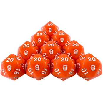 D20 Polyhedral Dice 19.7 mm TRPG DND Комплект за дигитална игра със зарове 20 страни 10 бр. за парти настолна игра