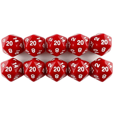 D20 Polyhedrálne kocky 19,7 mm TRPG DND Digitálna hracia sada s kockami 20 strán 10 ks pre párty stolovú hru