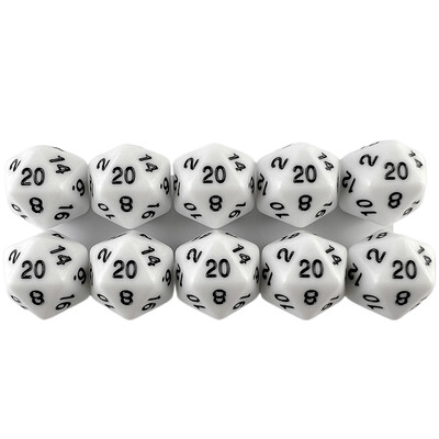D20 Polyhedrálne kocky 19,7 mm TRPG DND Digitálna hracia sada s kockami 20 strán 10 ks pre párty stolovú hru