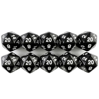 D20 Polyhedrálne kocky 19,7 mm TRPG DND Digitálna hracia sada s kockami 20 strán 10 ks pre párty stolovú hru