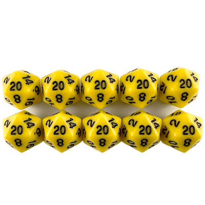D20 Polyhedrálne kocky 19,7 mm TRPG DND Digitálna hracia sada s kockami 20 strán 10 ks pre párty stolovú hru