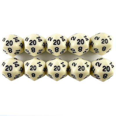 D20 Polyhedrálne kocky 19,7 mm TRPG DND Digitálna hracia sada s kockami 20 strán 10 ks pre párty stolovú hru