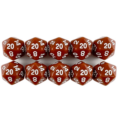 D20 Polyhedrálne kocky 19,7 mm TRPG DND Digitálna hracia sada s kockami 20 strán 10 ks pre párty stolovú hru