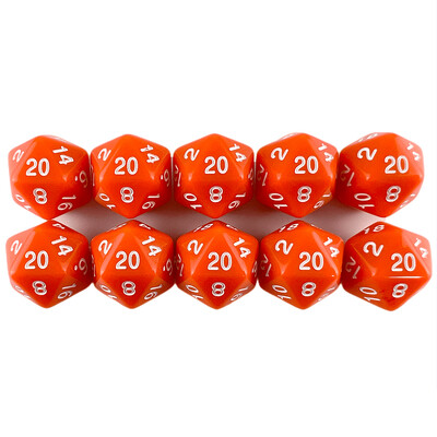 D20 Polyhedrálne kocky 19,7 mm TRPG DND Digitálna hracia sada s kockami 20 strán 10 ks pre párty stolovú hru