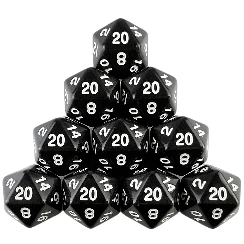 D20 Polyhedrálne kocky 19,7 mm TRPG DND Digitálna hracia sada s kockami 20 strán 10 ks pre párty stolovú hru