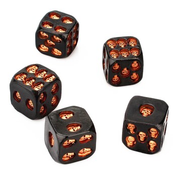 Νέο 5τμχ/Σετ Ρητίνης 18mm Skull Dice Statue Halloween Επιτραπέζιο παιχνίδι Dice Decor Desk Office Παιχνίδι Διακόσμηση αποκριάτικου πάρτι