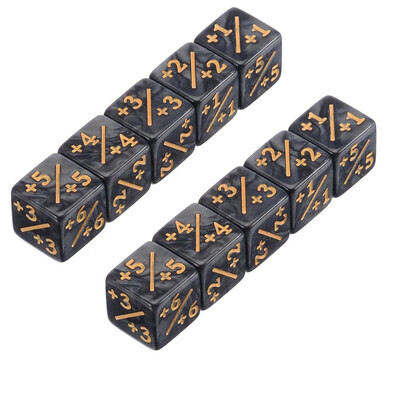 10 ks 16 mm 6 bočných počítadiel kociek +1/-1 kocky, detské hračky na počítanie kociek pre MTG Magic The Gathering kartové herné žetóny a vernostné kocky